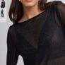 Black Sparkle Long Sleeves Top Image 9