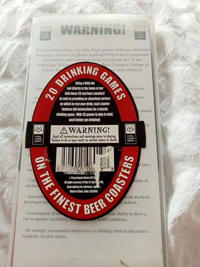 Crazy Coyote Games 20 Drinking Games on Beer Coasters set