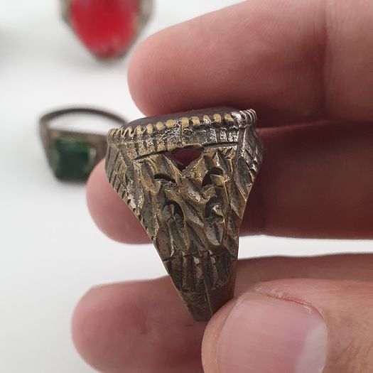 Heritage Antique Brass Jewellery Collection of 15 Mixed Rings