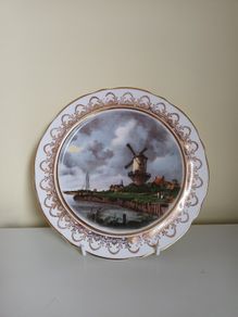 ARKLOW  Plate. 'Shoreline Landscape with Mill Scene '