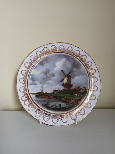 ARKLOW  Plate. 'Shoreline Landscape with Mill Scene '