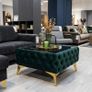 Luxury Velvet Chesterfield Coffee Table 63x63x35cm Square Velvet Image 6