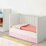 IKEA STUVA / FRITIDS Pink Cot/Toddler Bed + Changing Table/Desk Image 4