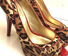 GUESS Leopard Print and Red Patent High Heels Sz 5UK
