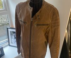 Tan vintage leather jacket