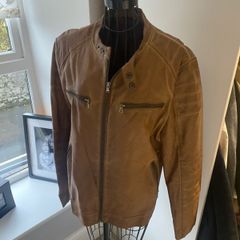 Tan vintage leather jacket