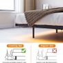 Double 4ft6 Floating Bed Frame with LED Lights, Metal Platform Bed Frame with USB Charging Station Double Size, No Box Spring Needed, Metal Slat Support, Noise Free, Black Image 5