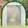 Tunnel Greenhouse, Greenhouse, Zipper Doors, Mesh Windows, Metal Frame, 3.5 x 2 x 2m, White Image 5