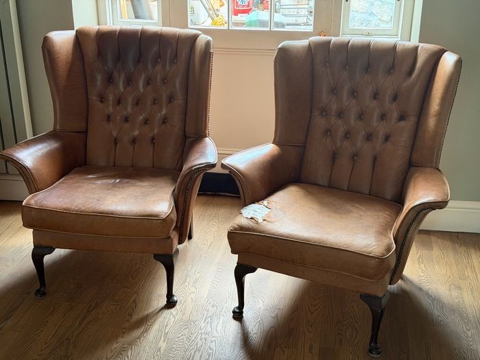 2 Queen Anne Wing Back Chairs