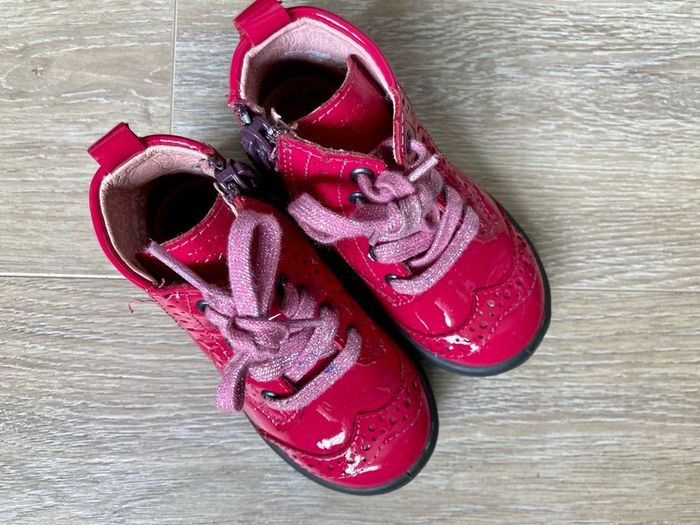 Pepino Jemmy patent pink leather boots jnr5/eur 21