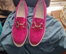 Marco Moreo suede BNWOB pink wedge shoes size 39/6