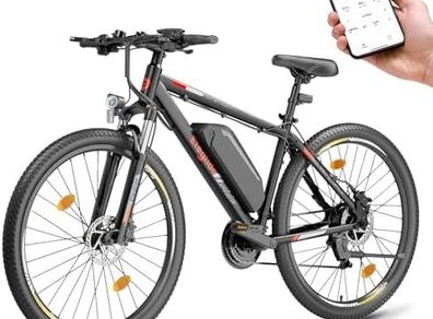 M2 E Bike Men Women with 36 V 15 Ah Removable Battery, 27.5/29 Inch Off-Road E Mountain Bike, Electric Bicycle Pedelec with App, 24 Speed Gears, Range up to 125 km