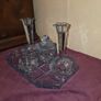 1930's Art Deco Walther and Sohne blue glass dressing table set Image 8