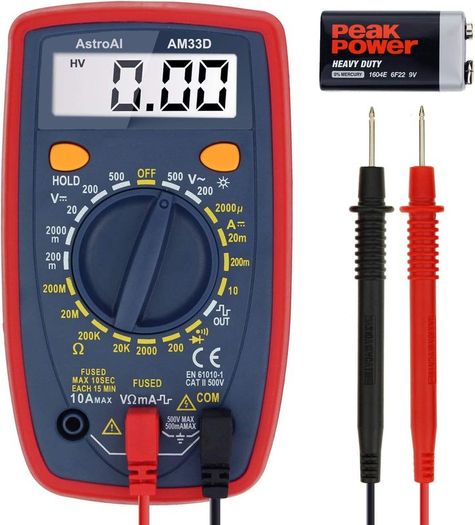 Digital Multimeter Voltmeter Ohmmeter Ammeter Multi Tester Meter with Backlit LCD Electronic Test Meter Measures Voltage, Current, Resistance; Tests Continuity, Diode