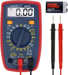 Digital Multimeter Voltmeter Ohmmeter Ammeter Multi Tester Meter with Backlit LCD Electronic Test Meter Measures Voltage, Current, Resistance; Tests Continuity, Diode