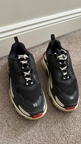 Authentic Balenciaga Triple S Sneakers Black EU 38