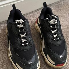 Authentic Balenciaga Triple S Sneakers Black EU 38