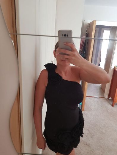 Mini Black Dress one shoulder