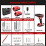 Cordless screwdriver 21V, Bamse cordless drill with 2 batteries 2.0Ah, 42Nm cordless drill, 2 gears, 25+3 torque levels, LED light, 30PCS accessories set for home and garden DIY project Image 4