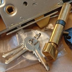 New Brass Euro Cylinder Lock 3 Keys Included