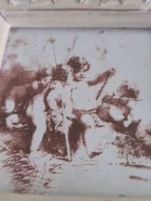 Vintage Framed Fishing Churb Photo Print In Small White Frame