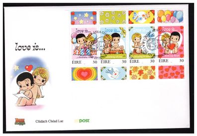 1998 Ireland Greetings 30p Commemorative Stamps Booklet Pane An Post First Day Cover (FDC)