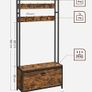 Industrial Hallway Coat Rack with Shoe Storage Bench and 9 Hooks Image 2