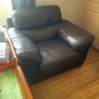 Dark Brown Real Leather Armchair / Comfy Lounge Chair Image 2