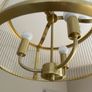 Brass and ribbed glass pendant light fitting Image 4