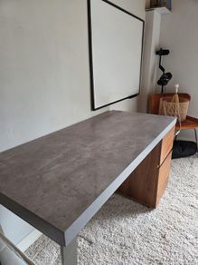 Modern Executive Desk // Walnut & Concrete Finish