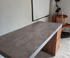 Modern Executive Desk // Walnut & Concrete Finish