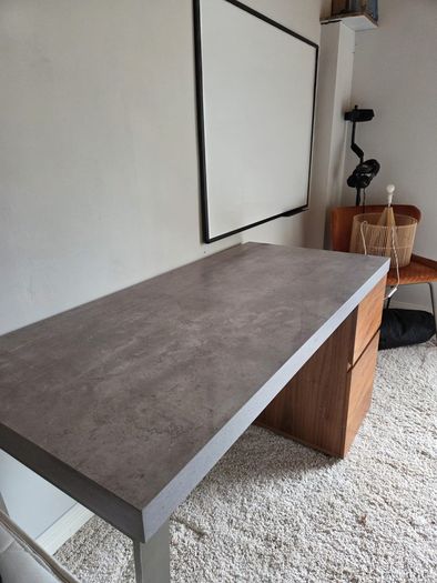 Modern Executive Desk // Walnut & Concrete Finish