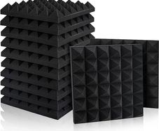 12 Pack Set Acoustic Foam Panels, Studio Wedge Tiles, 2" X 12" X 12" Acoustic Foam Sound Absorption Pyramid Studio Treatment Wall Panels (FREE SHIPPING)