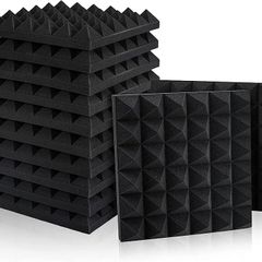12 Pack Set Acoustic Foam Panels, Studio Wedge Tiles, 2" X 12" X 12" Acoustic Foam Sound Absorption Pyramid Studio Treatment Wall Panels (FREE SHIPPING)