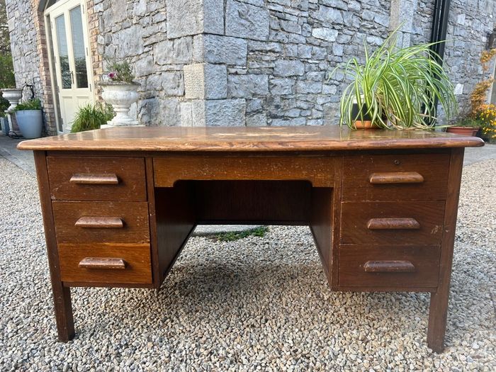 Vintage Mid century oak Abbess desk