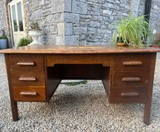 Vintage Mid century oak Abbess desk