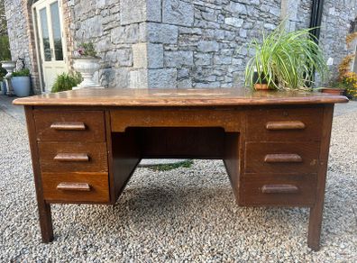 Vintage Mid century oak Abbess desk