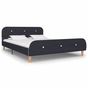 Bed Frame Dark Grey Fabric 135x190 cm