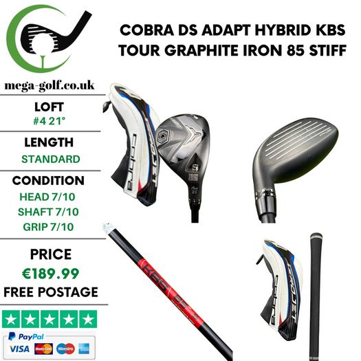 Cobra DS Adapt Hybrid / #4 21 Degree / KBS Tour Graphite Iron 85 Stiff