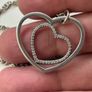 Chunky Sterling Silver Necklace with Heart Pendant Image 2