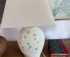 Vintage Belleek Ceramic Lamp and Shade