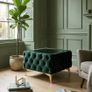 Chesterfield Velvet Square Coffee Table with Glass Image 4