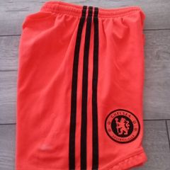 Boys girls Chelsea football soccer strip shorts. Neon orange. Adidas clima365. Age 7 /8 8, size