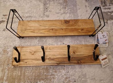 wooden shelf and coat hanger