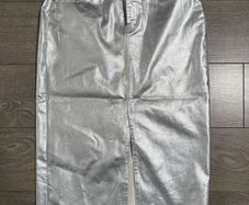 lipsy silver coated midi skirt bnwt size 14
