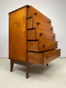 Vintage Teak Tallboy Chest of Drawers
