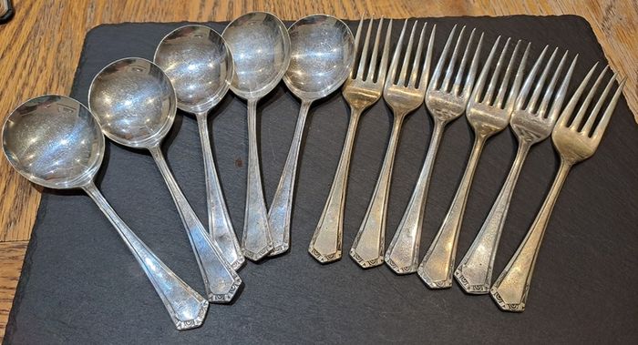 1930s Art Deco EPNS Tea Pastry Set