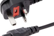 PXTNB3SUK1M 1m Laptop Power Cord - 3 Slot for UK - BS-1363 to C5 Clover Leaf Power Cable Lead, Black