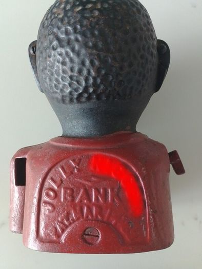 Piggy Bank Cast Iron Jolly Man negro Money Box