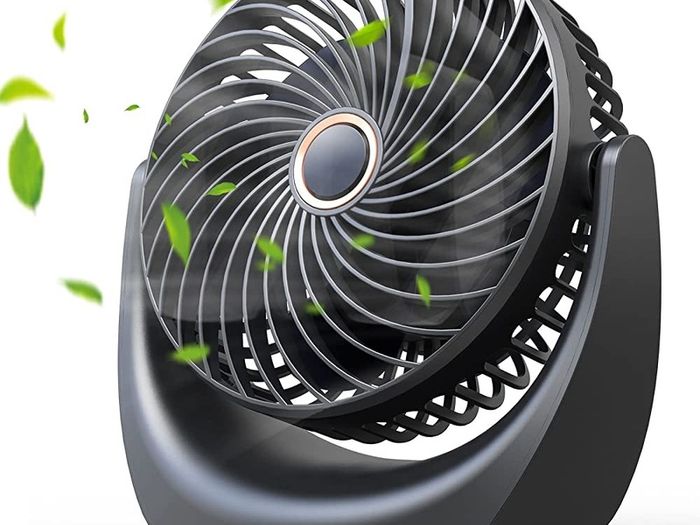 USB Desk Fan, Small Personal Fan,Table Fan Rechargeable 4000mAh Battery,5 Speed Silent Bed Fans with 360 Degree Rotatable Strong Airflow (FREE POSTAGE)